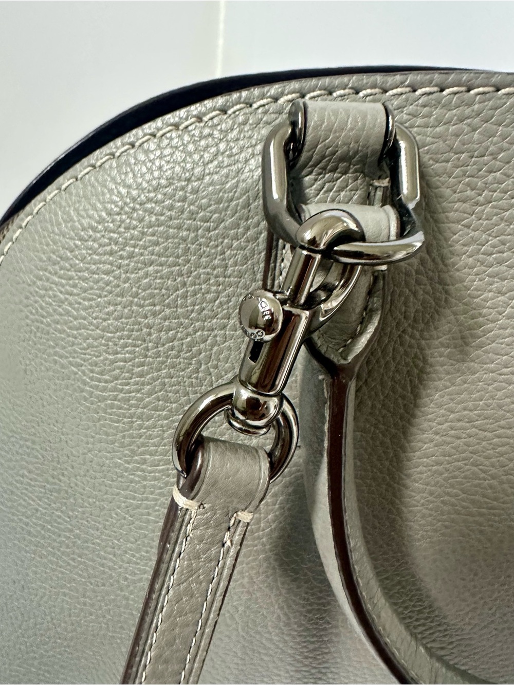 COACH Quinn Satchel Pebble Leather Hand/Shoulder/Crossbody 30951 Heather Gray - Picture 9 of 14